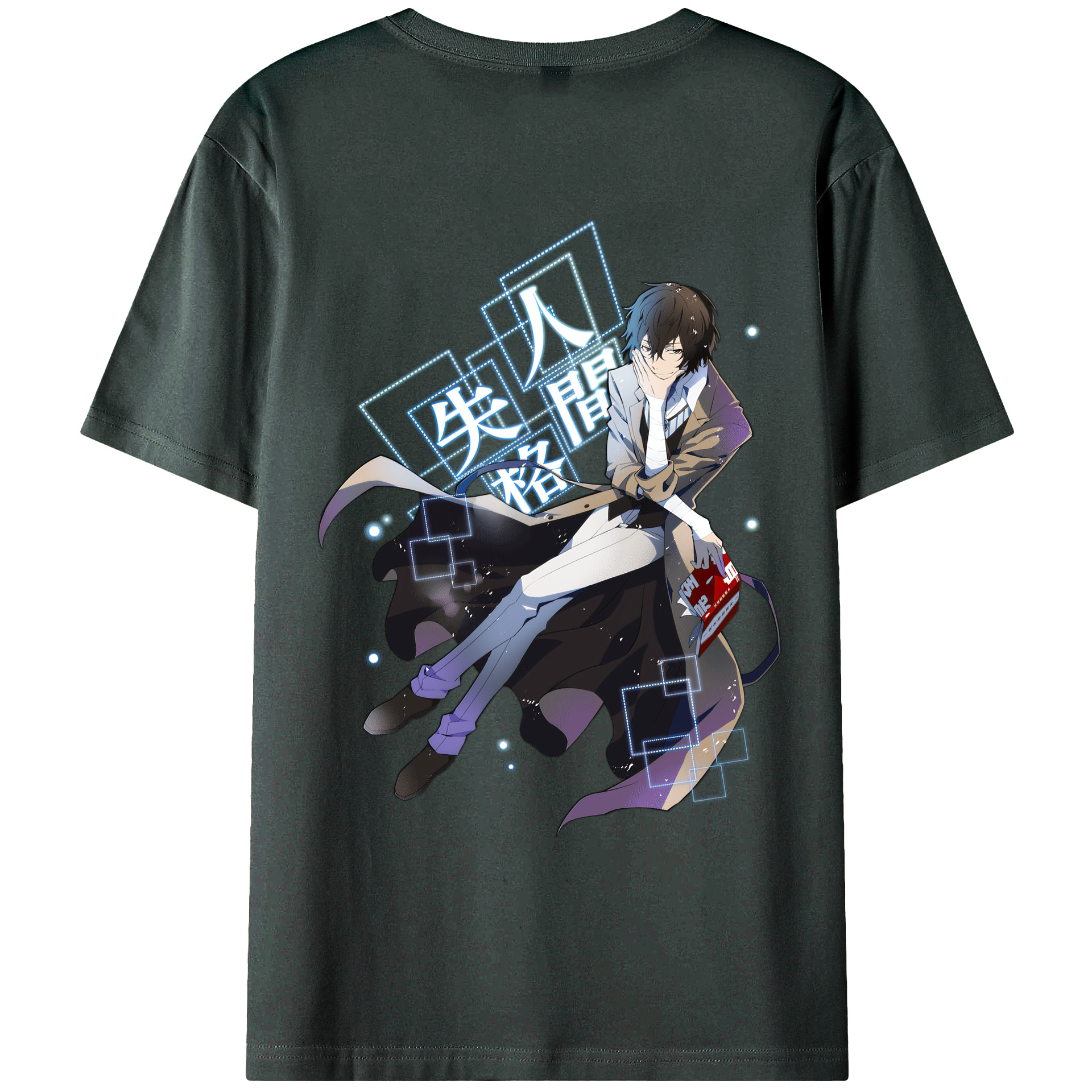 （画像用） 文豪ストレイドッグス Bungo Stray Dogs 綿100％ メンズ半袖Tシャツ（バックプリント） 通気性